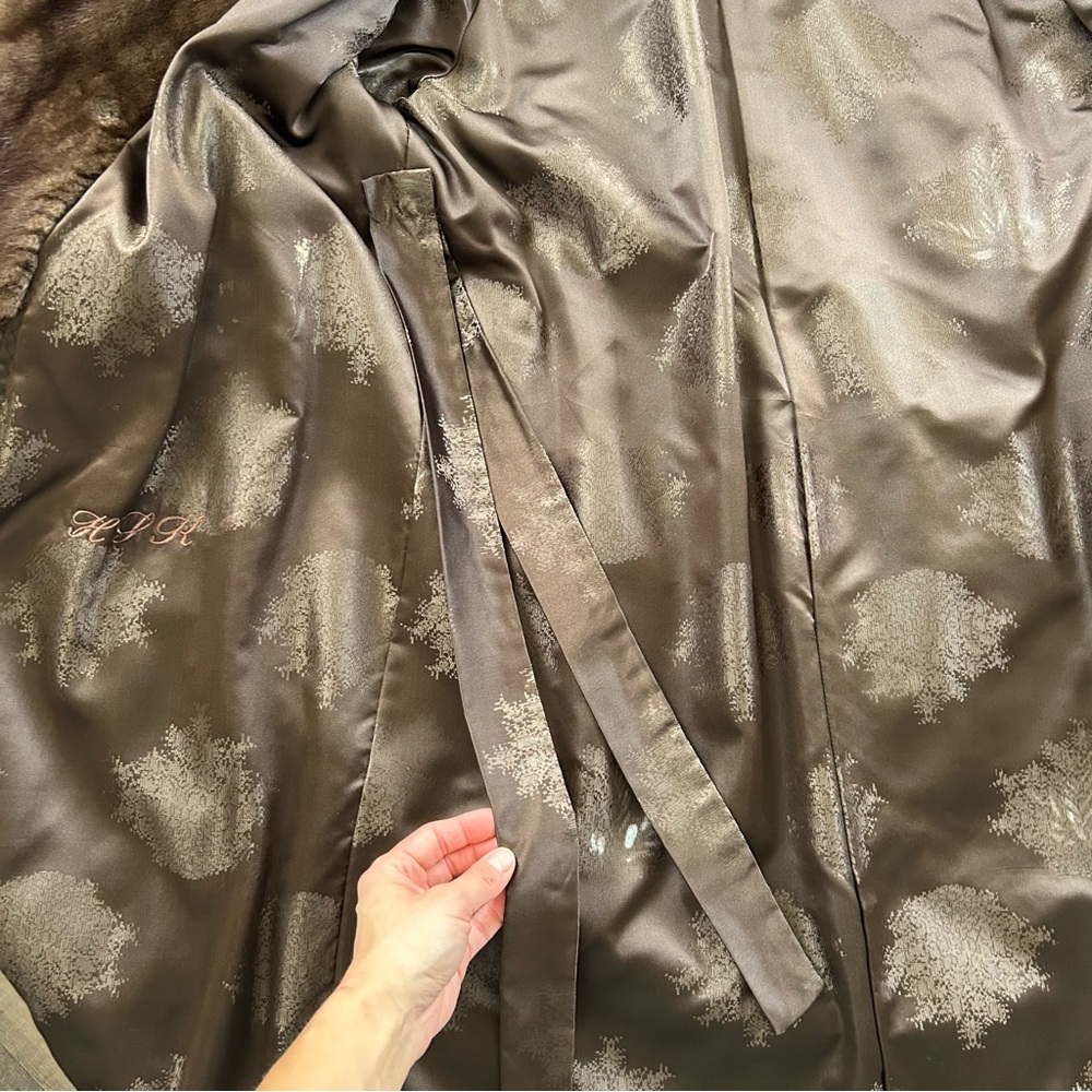 Vintage Genuine Brown Lunaraine Mink Fur Long Coat - Picture 7 of 11